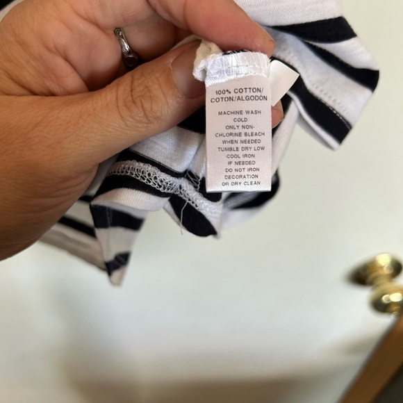 Loft Small 100% cotton nautical blue and white stripped shirt ❤️ embroidered - Picture 5 of 8